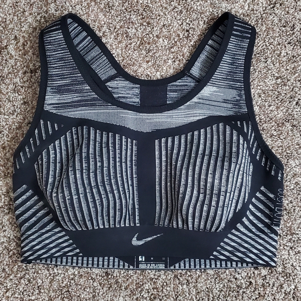 Nike Flyknit Sports Bra Women's Size M – Black AJ4047-014 - Picture 2 of 6